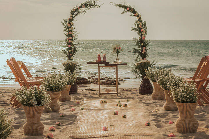 Decoração de casamento na praia