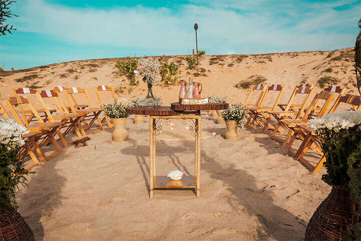 Decoração de casamento na praia de Jericoacoara