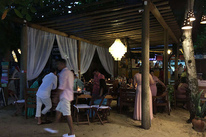 Recepção para convidados em restaurante, em Jericoacoara